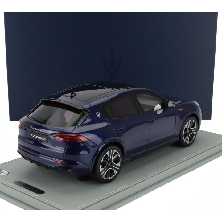 BBR MODELS MASERATI GRECALE FOLGORE SUV 2022 - CON VETRINA - WITH SHOWCASE - BLU INTENSO - BLUE MET 1/18