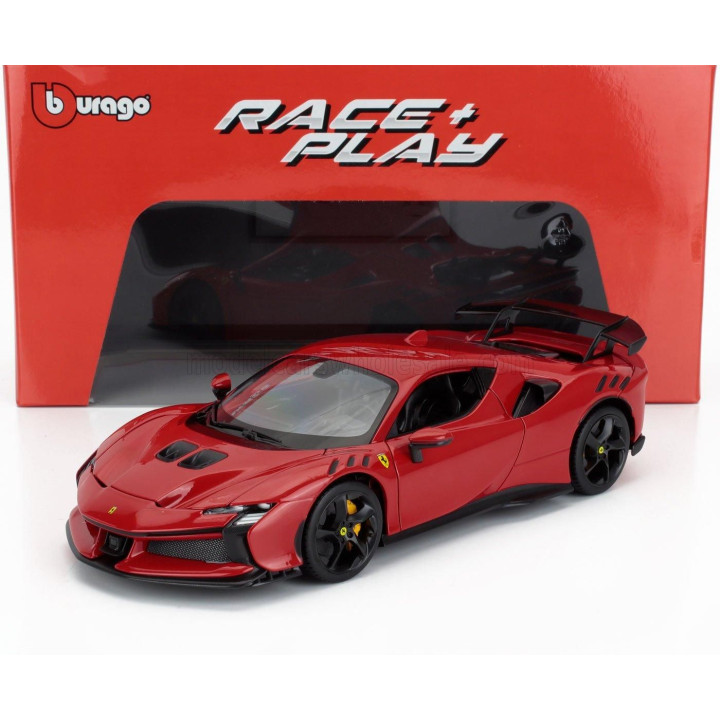 BURAGO FERRARI SF90 XX STRADALE 2024 - ROSSO CORSA - RED BLACK 1/18