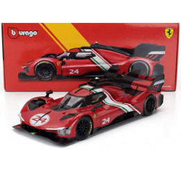 BURAGO FERRARI 499P 3.0L TURBO V6 N 24 MODIFICATA 2024 - RED YELLOW BLACK 1/18