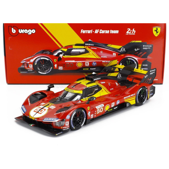BURAGO FERRARI 499P 3.0L TURBO V6 TEAM FERRARI AF CORSE N 50 WINNER 24h LE MANS 2024 ANTONIO FUOCO - MIGUEL MOLINA - NICKLAS NIE