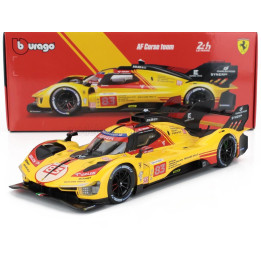 BURAGO FERRARI 499P 3.0L TURBO V6 TEAM AF CORSE N 83 24h LE MANS 2024 ROBERT KUBICA - ROBERT SHWARTZMAN - YIFEI YE - YELLOW RED 