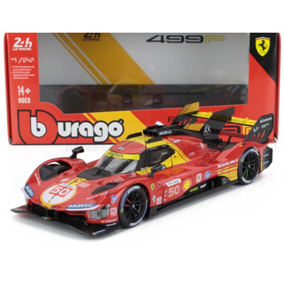 BURAGO FERRARI 499P 3.0L TURBO V6 TEAM FERRARI AF CORSE N 50 WINNER 24h LE MANS 2024 ANTONIO FUOCO - MIGUEL MOLINA - NICKLAS NIE