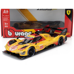 BURAGO FERRARI 499P 3.0L TURBO V6 TEAM AF CORSE N  83 24h LE MANS 2024 ROBERT KUBICA - ROBERT SHWARTZMAN - YIFEI YE - YELLOW RED