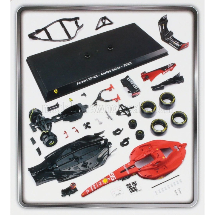 BURAGO FERRARI F1  SF-23 TEAM SCUDERIA FERRARI N 55 SEASON 2023 CARLOS SAINZ - RED BLACK 1/24