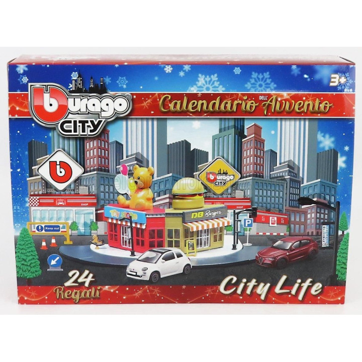 BURAGO ACCESSORIES DIORAMA - CALENDARIO DELL'AVVENTO - SET CITY LIFE 1/43