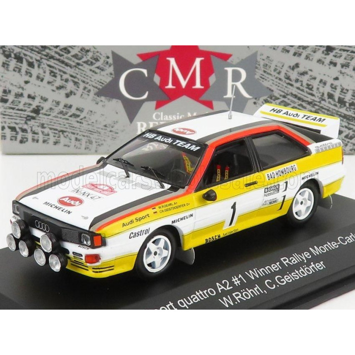 CMR AUDI SPORT QUATTRO A2 TEAM AUDI SPORT (night version) N 1 WINNER RALLY MONTECARLO 1984 WALTER ROHRL - CHRISTIAN GEISTDORFER 