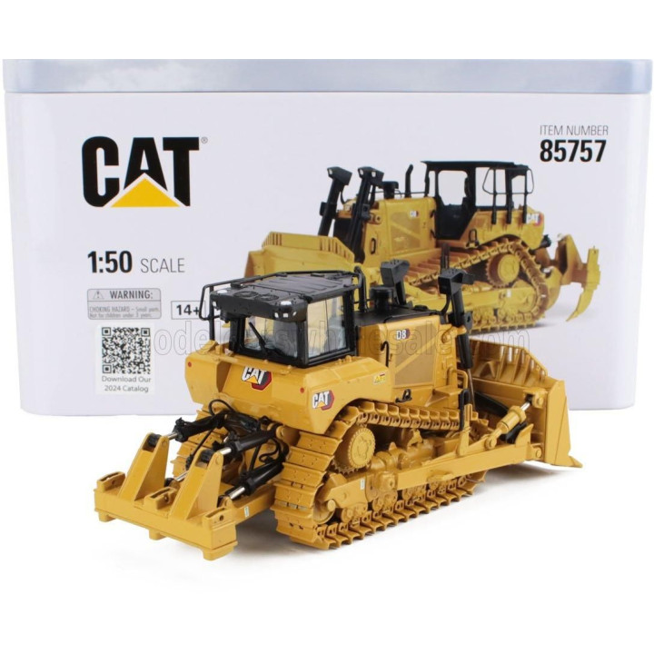 DM MODELS CATERPILLAR CATD8 RUSPA CINGOLATA - DOZER SCRAPER TRACK TYPE TRACTOR - YELLOW BLACK 1/50