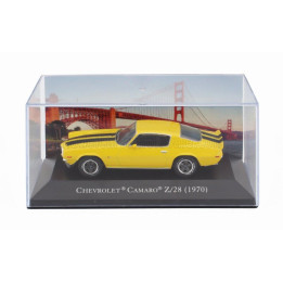 EDICOLA CHEVROLET CAMARO Z/28 COUPE 1970 - CON VETRINA - WITH SHOWCASE - YELLOW BLACK 1/43