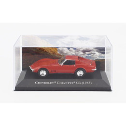 EDICOLA CHEVROLET CORVETTE C3 COUPE 1968 - CON VETRINA - WITH SHOWCASE - RED 1/43