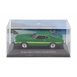 EDICOLA FORD USA GRAN TORINO SPORT COUPE 1972 - CON VETRINA - WITH SHOWCASE - GREEN YELLOW 1/43