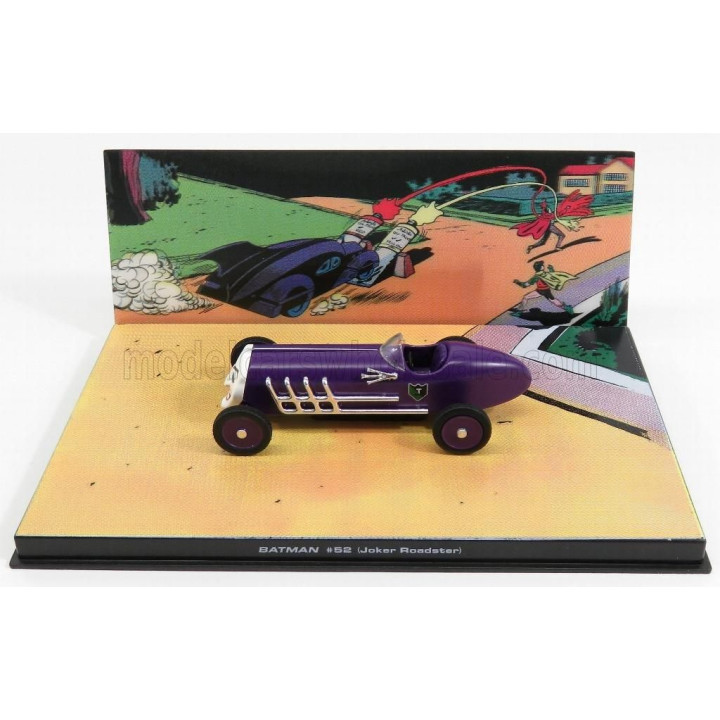 EDICOLA BATMAN BATMAN 52 - JOKER ROADSTER CAR - MATT PURPLE WHITE 1/43