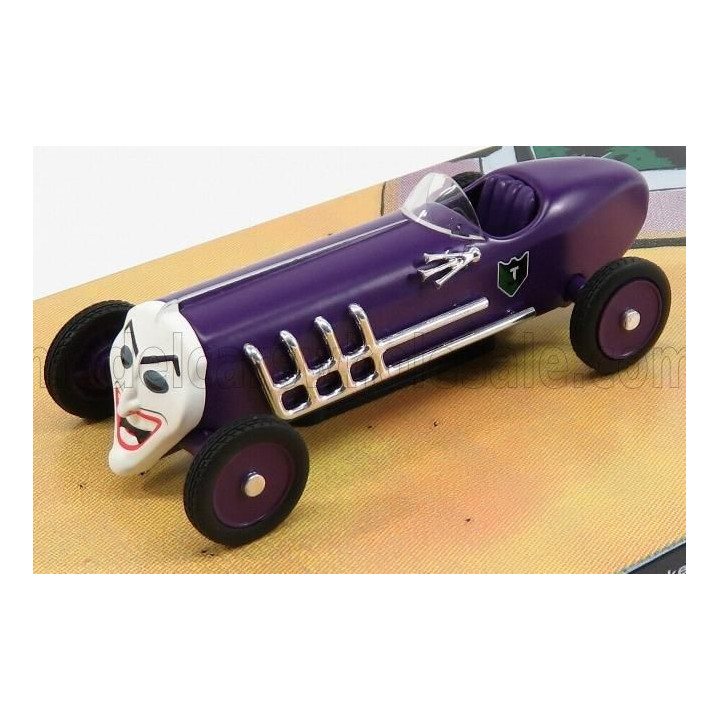 EDICOLA BATMAN BATMAN 52 - JOKER ROADSTER CAR - MATT PURPLE WHITE 1/43