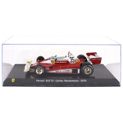EDICOLA FERRARI F1  312 T2 N 35 SEASON 1976 CARLOS REUTEMANN - CON VETRINA - WITH SHOWCASE - RED 1/24
