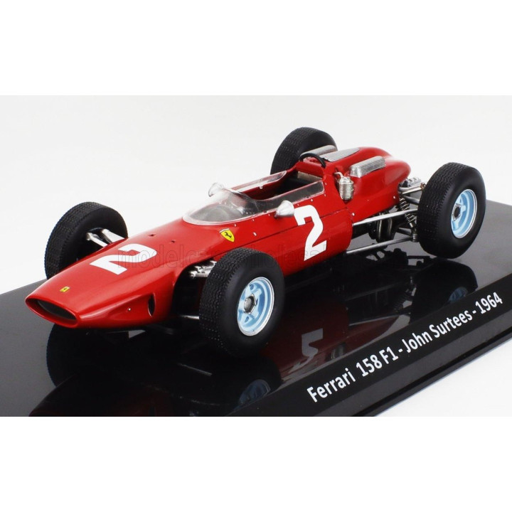 EDICOLA FERRARI F1  158 N 2 WORLD CHAMPION SEASON 1964 JOHN SURTEES - CON VETRINA - WITH SHOWCASE - RED 1/24