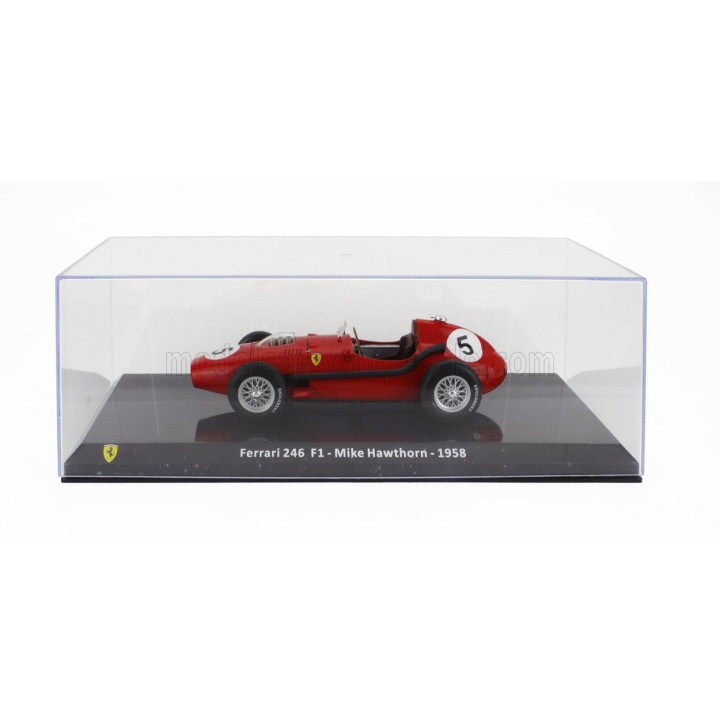 EDICOLA FERRARI F1 DINO 246 N 5 WORLD CHAMPION 1958 MIKE HAWTHORN - CON VETRINA - WITH SHOWCASE - RED 1/24