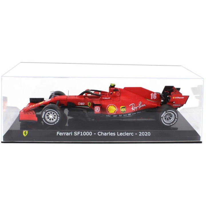 EDICOLA FERRARI F1  SF1000 TEAM SCUDERIA FERRARI MISSION WINNOW N 16 SEASON 2020 CHARLES LECLERC - CON VETRINA - WITH SHOWCASE -