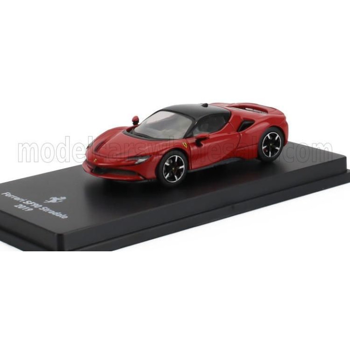 EDICOLA FERRARI SF90 STRADALE HYBRID 1000hp 2019 - CON VETRINA - WITH SHOWCASE - ROSSO CORSA - RED 1/64