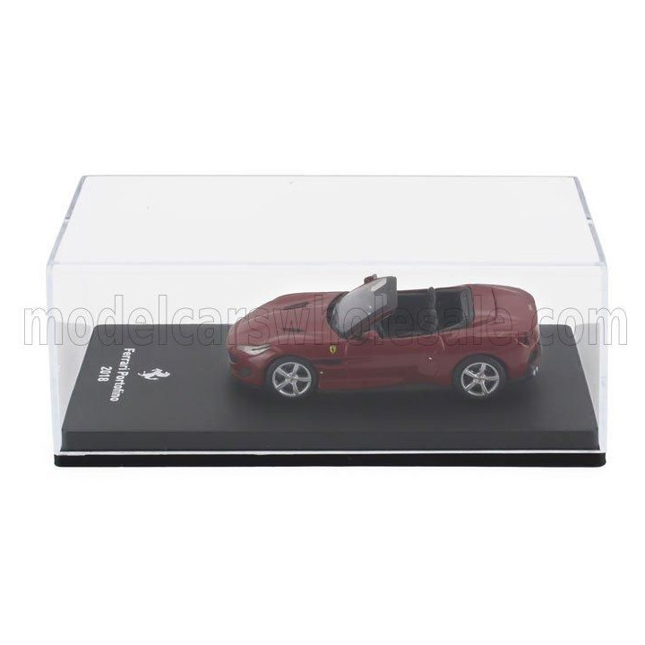 EDICOLA FERRARI PORTOFINO CABRIOLET OPEN 2018 - CON VETRINA - WITH SHOWCASE - ROSSO MUGELLO - DARK RED 1/64