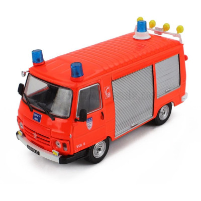 EDICOLA PEUGEOT J9 VAN VEHICULE DE SECOURS ROITER FIRE ENGINE 1982 - ORANGE FLUO SILVER 1/43