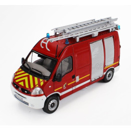 EDICOLA RENAULT MASTER VAN SECOURS D'URGENCE FIRE ENGINE 2003 - RED WHITE SILVER 1/43