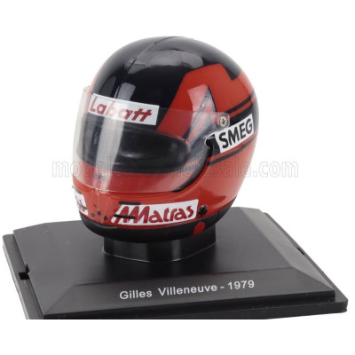 EDICOLA HELMET F1  CASCO HELMET GILLES VILLENEUVE 312T4 TEAM FERRARI SEASON 1979 - RED BLACK 1/5