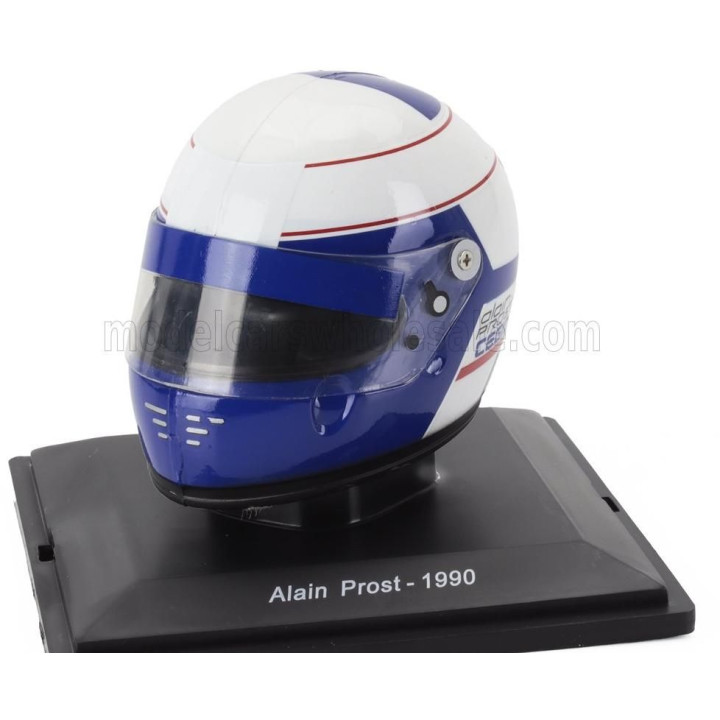 EDICOLA HELMET F1  CASCO HELMET ALAIN PROST F1-90 TEAM FERRARI SEASON 1990 - BLUE WHITE 1/5
