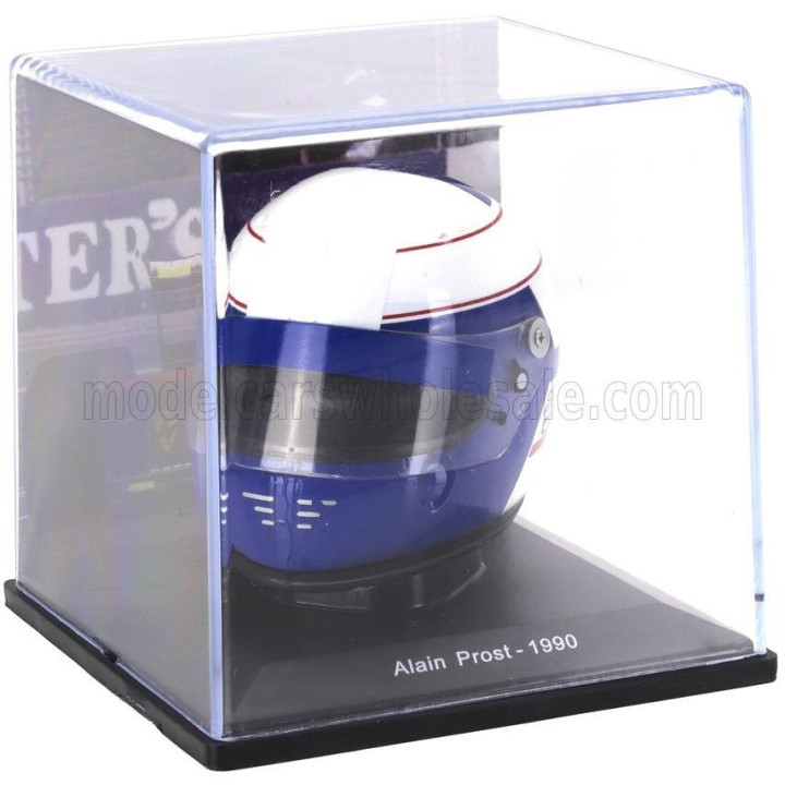 EDICOLA HELMET F1  CASCO HELMET ALAIN PROST F1-90 TEAM FERRARI SEASON 1990 - BLUE WHITE 1/5