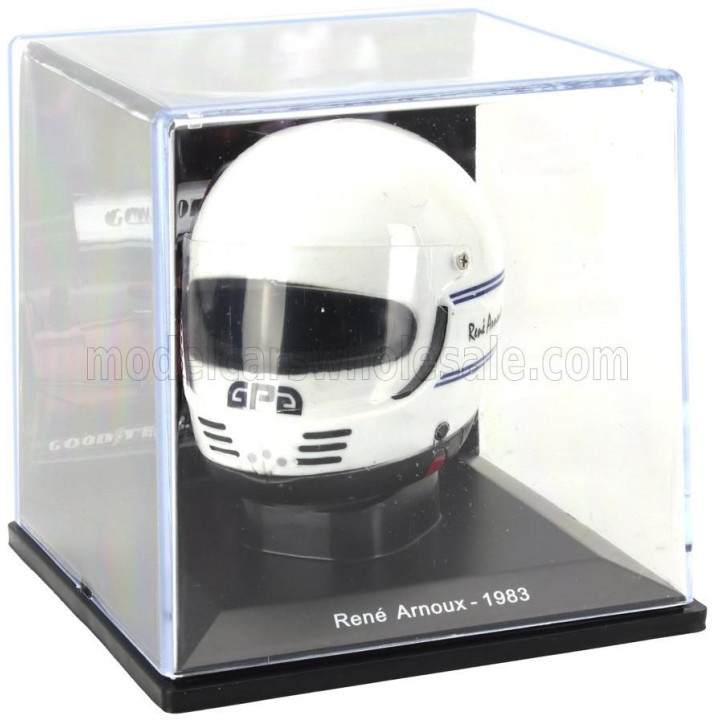 EDICOLA HELMET F1  CASCO HELMET RENE ARNOUX 126 C2B TEAM FERRARI SEASON 1983 - WHITE 1/5