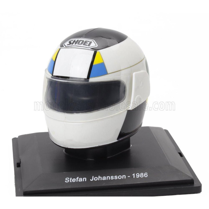 EDICOLA HELMET F1  CASCO HELMET STEFAN JOHANSSON F1/86 TEAM FERRARI SEASON 1986 - WHITE GREEN BLACK 1/5