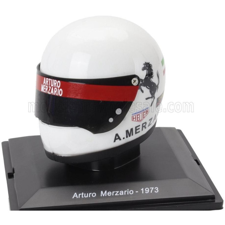 EDICOLA HELMET F1  CASCO HELMET ARTURO MERZARIO 312 B3 TEAM FERRARI SEASON 1973 - WHITE 1/5
