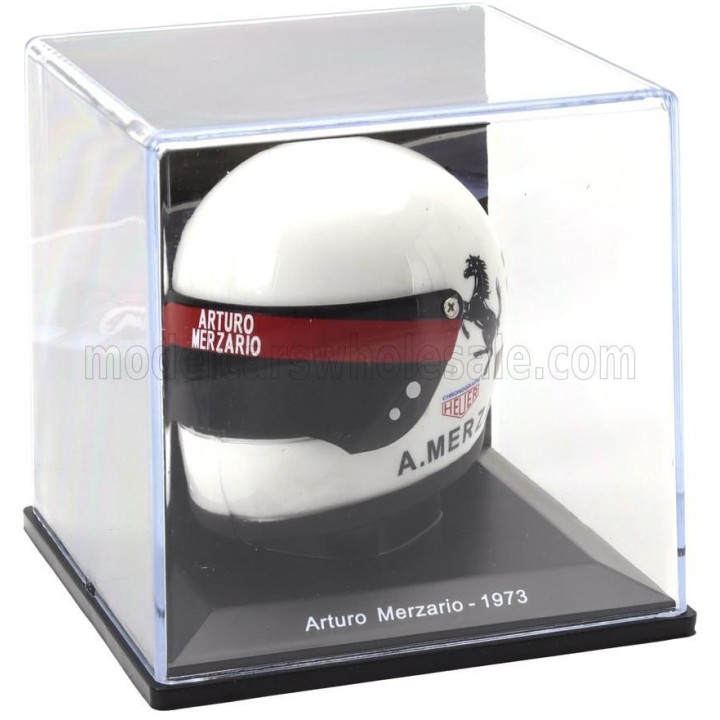 EDICOLA HELMET F1  CASCO HELMET ARTURO MERZARIO 312 B3 TEAM FERRARI SEASON 1973 - WHITE 1/5