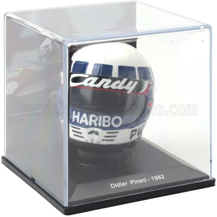 EDICOLA HELMET F1  CASCO HELMET DIDIER PIRONI 126 C2 TEAM FERRARI SEASON 1982 - WHITE BLUE 1/5
