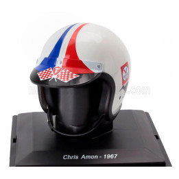 EDICOLA HELMET F1  CASCO HELMET CHRIS AMON TEAM FERRARI 312 F1-67 SEASON 1967 - WHITE 1/5