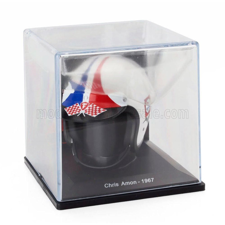 EDICOLA HELMET F1  CASCO HELMET CHRIS AMON TEAM FERRARI 312 F1-67 SEASON 1967 - WHITE 1/5