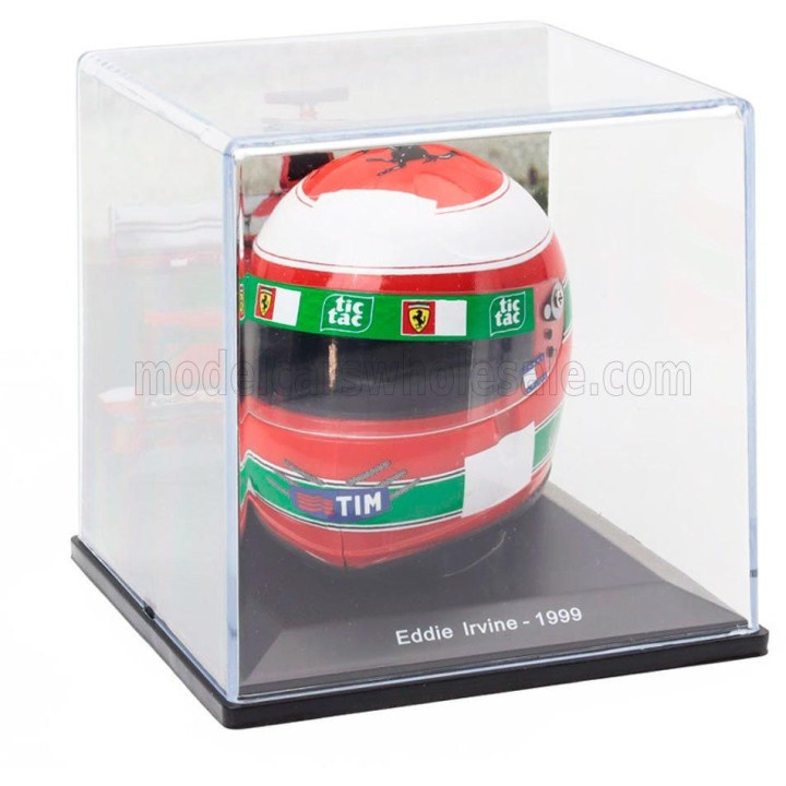 EDICOLA HELMET F1  CASCO HELMET EDDIE IRVINE F399 TEAM FERRARI SEASON 1999 - RED GREEN WHITE 1/5