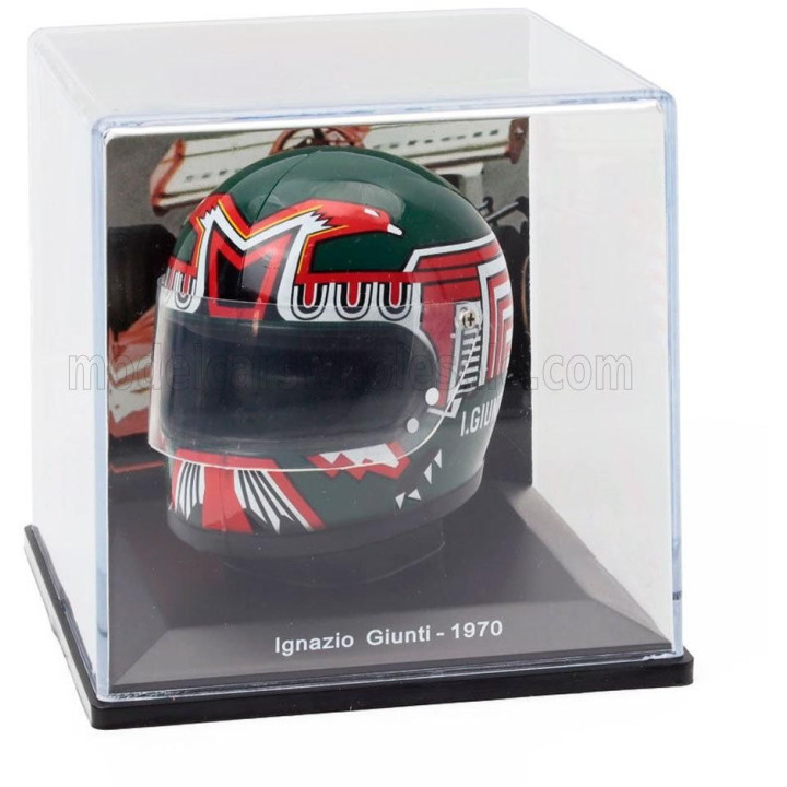 EDICOLA HELMET F1  CASCO HELMET IGNAZIO GIUNTI 312B TEAM FERRARI SEASON 1970 - DARK GREEN RED WHITE 1/5