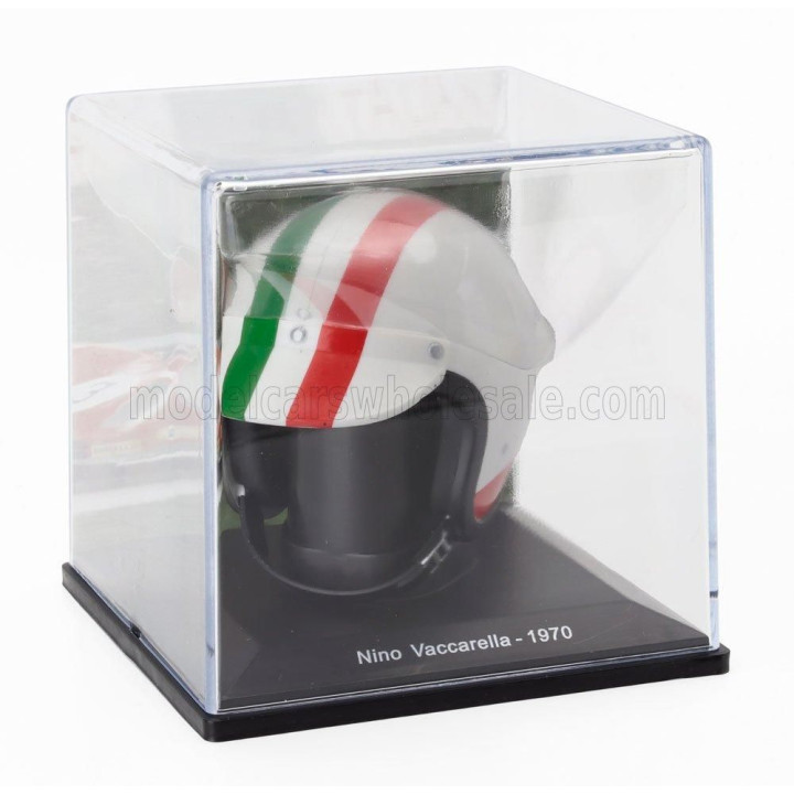 EDICOLA HELMET CASCO HELMET NINO VACCARELLA 512S TEAM SEFAC SPA FERRARI SEASON 1970 - WHITE RED 1/5