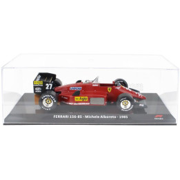 EDICOLA FERRARI F1  156-85 N 27 SEASON 1985 MICHELE ALBORETO - CON VETRINA - WITH SHOWCASE - RED BLACK 1/24