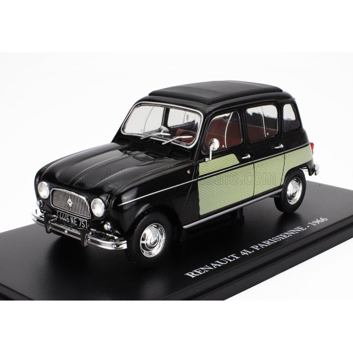 EDICOLA RENAULT R4L PARISIENNE 1966 - CON VETRINA - WITH SHOWCASE - BLACK GREEN 1/24