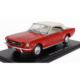 EDICOLA FORD USA MUSTANG 1965 - CON VETRINA - WITH SHOWCASE - RED WHITE 1/24