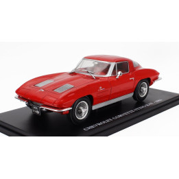 EDICOLA CHEVROLET CORVETTE STINGRAY COUPE 1963 - CON VETRINA - WITH SHOWCASE - RED 1/24