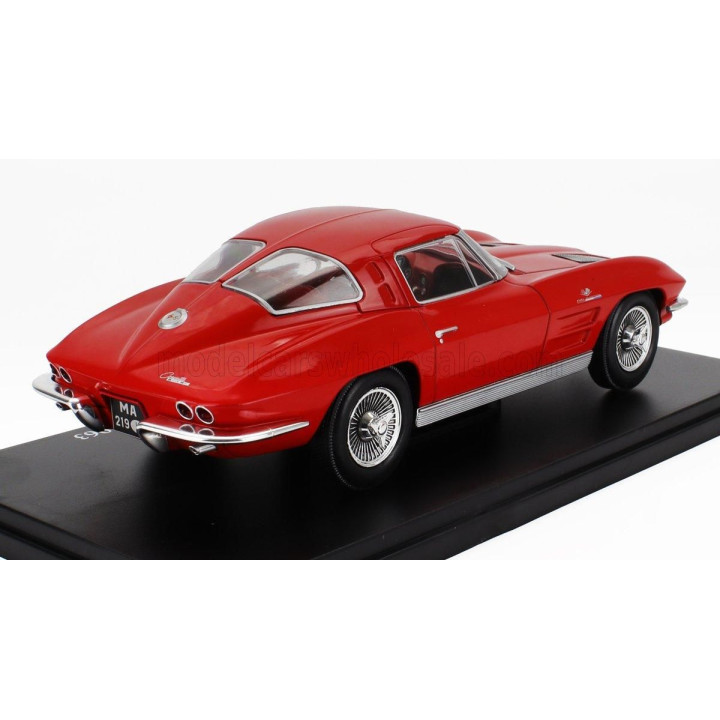 EDICOLA CHEVROLET CORVETTE STINGRAY COUPE 1963 - CON VETRINA - WITH SHOWCASE - RED 1/24