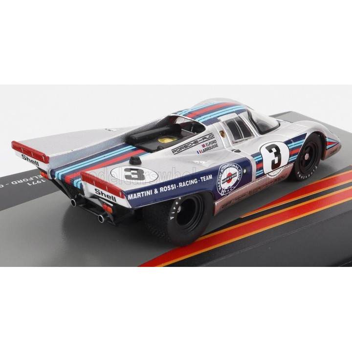EDICOLA PORSCHE 917K 4.9L TEAM MARTINI RACING N 3 WINNER 12h SEBRING 1971 VIC ELFORD - GERARD LARROUSSE - SILVER BLUE 1/43