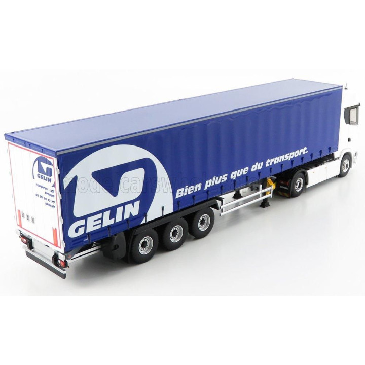 ELIGOR SCANIA S500 TRUCK TELONATO GELIN TRANSPORTS 2016 - WHITE BLUE 1/43
