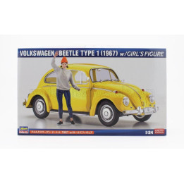 HASEGAWA VOLKSWAGEN BEETLE TYPE 1 WITH GIRL FIGURE 1967 1/24