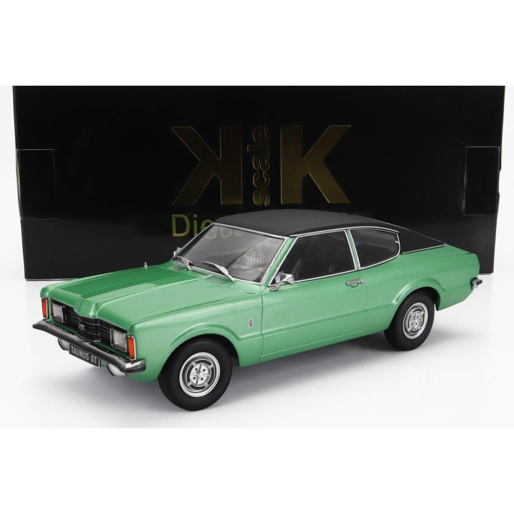 KK SCALE FORD ENGLAND TAUNUS GT COUPE 1971 - GREEN BLACK 1/18