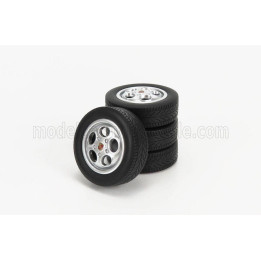 KK SCALE ACCESSORIES 4X  WHEELS AND RIMS SET  FOR PORSCHE - SILVER 1/18