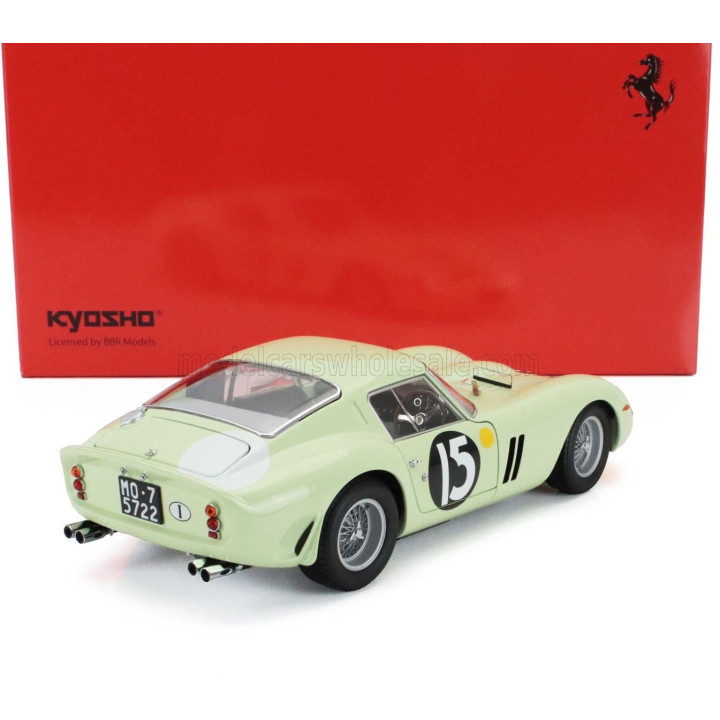 KYOSHO FERRARI 250 GTO RHD N 15 WINNER TOURIST TROPHY GOODWOOD INTERNATIONAL 1962 INNES IRELAND - LIGHT GREEN 1/18