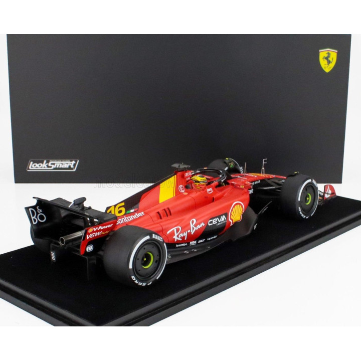 LOOKSMART FERRARI F1  SF-23 TEAM SCUDERIA FERRARI N 16 MONZA ITALY GP 2023 CHARLES LECLERC - RED BLACK 1/18