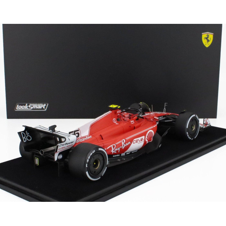 LOOKSMART FERRARI F1  SF-23 TEAM SCUDERIA FERRARI N 55 USA LAS VEGAS GP 2023 CARLOS SAINZ - RED WHITE BLACK 1/18
